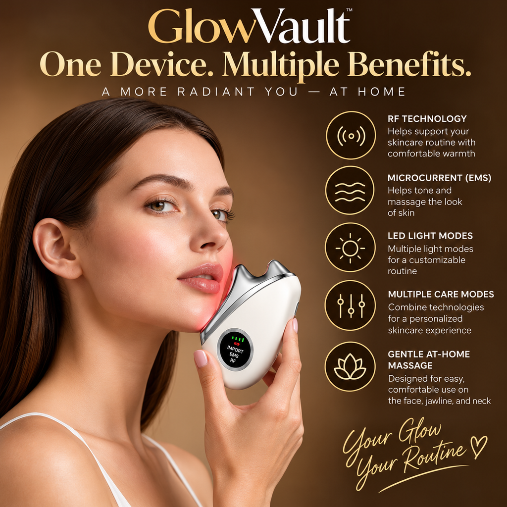 GlowVault 4-in-1 RF, LED & Microcurrent Facial Sculpting Wand