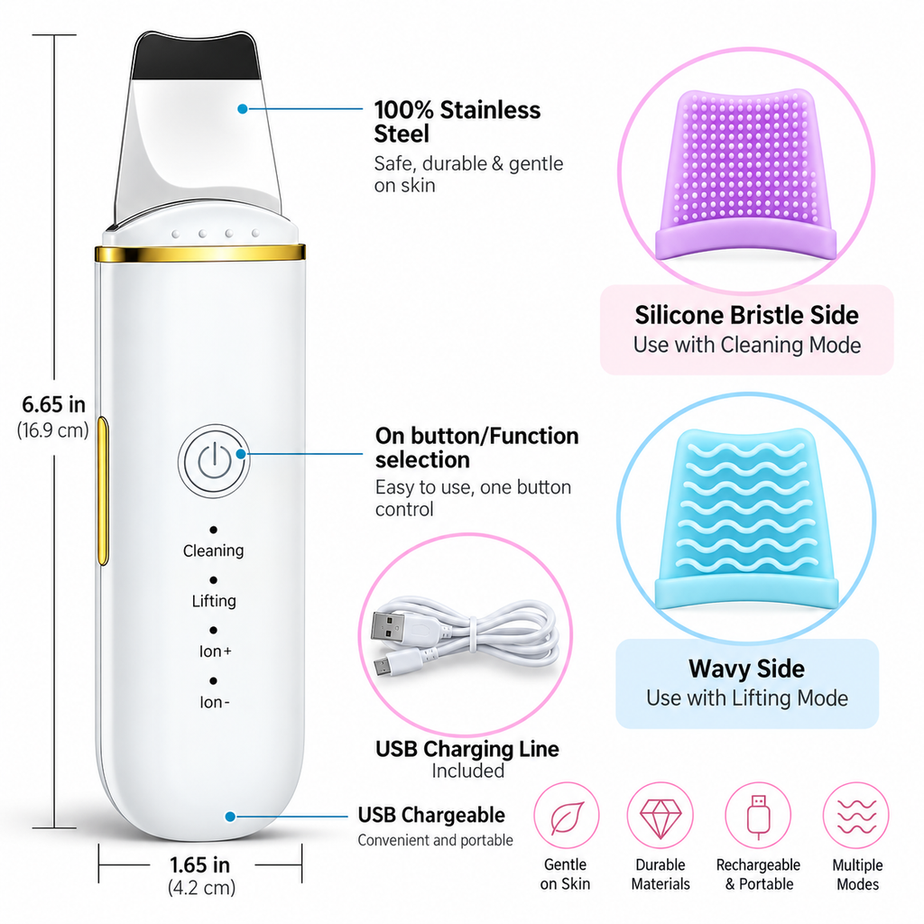 GlowVault Ultrasonic Skin Cleansing Spatula