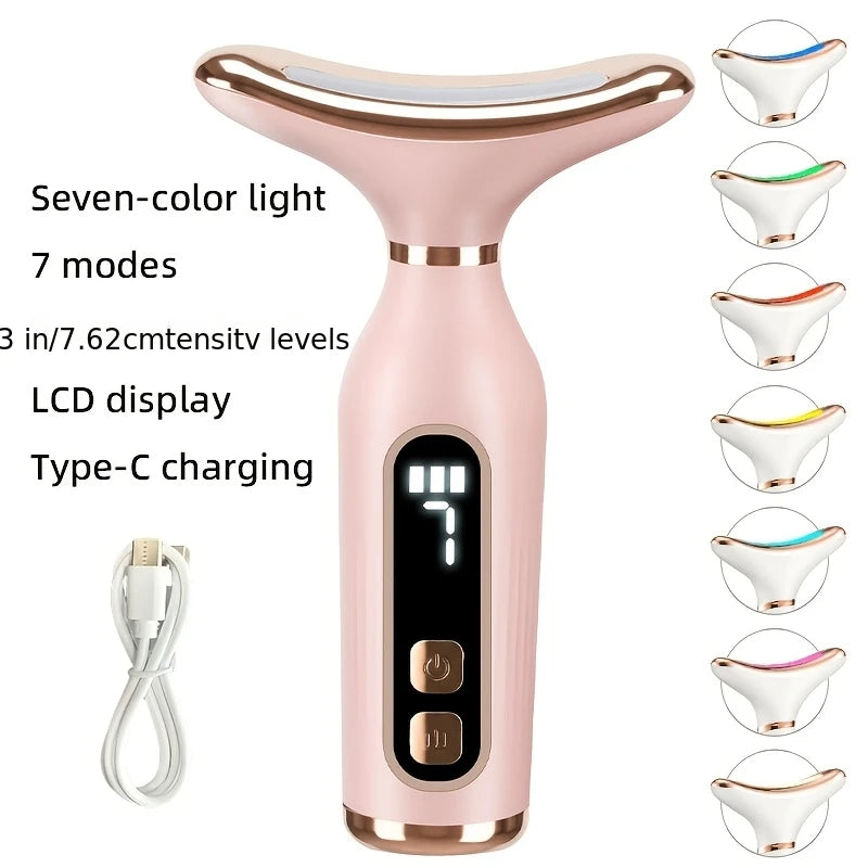 GlowVault 7‑Color LED Neck & Face Sculpting Therapy Device