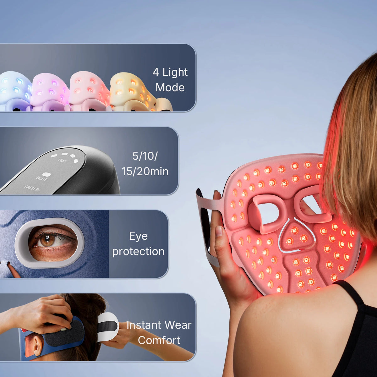 GlowVault 3D Red & Infrared Light Therapy Facial Mask